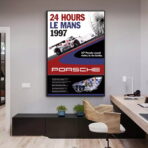 affiche 24h du mans porsche vintage