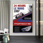 affiche 24h du mans porsche vintage