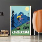 affiche alpe d'huez design vintage