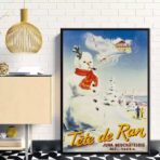 affiche alpes jura ski vintage