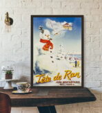 affiche alpes jura ski vintage