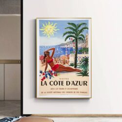 affiche alpes provence cote d'azur vintage