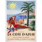 affiche alpes provence cote d'azur vintage