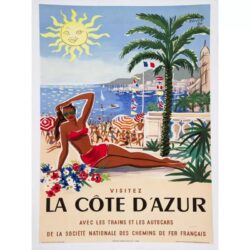 affiche alpes provence cote d'azur vintage