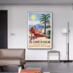 affiche alpes provence cote d'azur vintage
