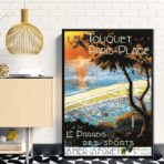 affiche ancienne le touquet paris plage