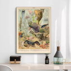 affiche animaux marins ocean vintage