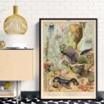 affiche animaux marins ocean vintage