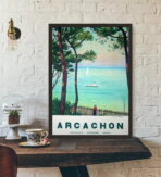affiche arcachon vintage