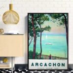 affiche arcachon vintage