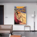 affiche arrivee du tour de france vintage