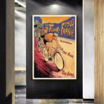 affiche arrivee du tour de france vintage