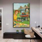 affiche barbecue vintag