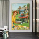 affiche barbecue vintag