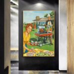 affiche barbecue vintag