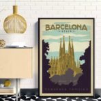 affiche barcelone vintage