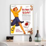 affiche be happy go lucky vintage
