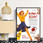 affiche be happy go lucky vintage