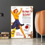 affiche be happy go lucky vintage