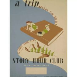 affiche bibliotheque vintage