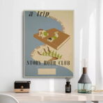 affiche bibliotheque vintage