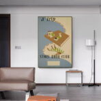 affiche bibliotheque vintage