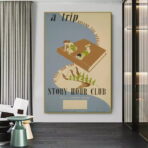 affiche bibliotheque vintage