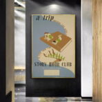 affiche bibliotheque vintage