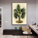 affiche botanique vintage palmier