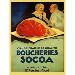 affiche boucherie vintage