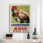 affiche boxe francaise vintage