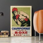 affiche boxe francaise vintage