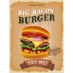affiche burger vintage