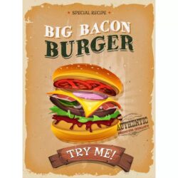 affiche burger vintage
