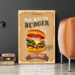 affiche burger vintage