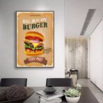 affiche burger vintage