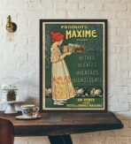 affiche cafe chocolat vintage