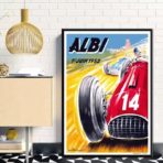affiche course auto vintage