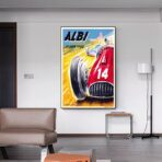 affiche course auto vintage