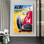 affiche course auto vintage