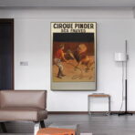 affiche cirque vintage lion