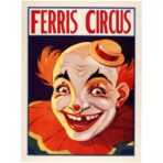 affiche clown vintage