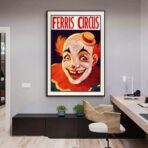affiche clown vintage