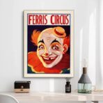 affiche clown vintage