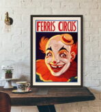 affiche clown vintage