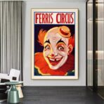 affiche clown vintage