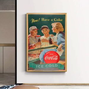 affiche vintage coca cola sport