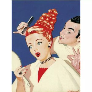 affiche coiffeur vintage