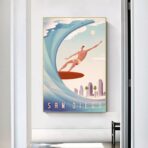 affiche de competition de surf vintage