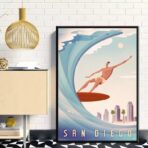 affiche de competition de surf vintage